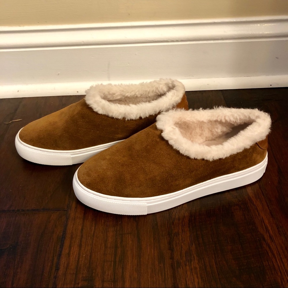 Tory Burch Miller Shearling Lined Suede Sneakers